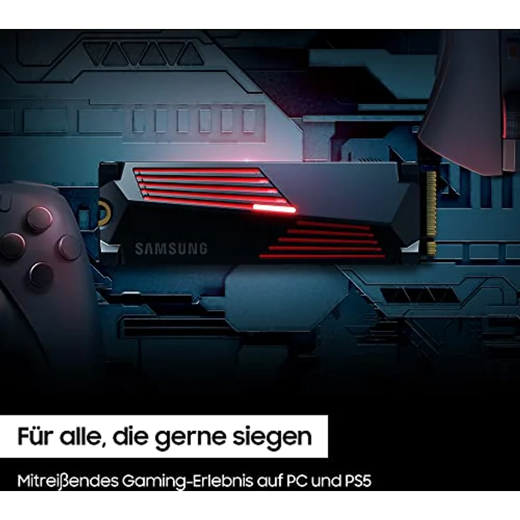 Samsung 990 PRO Heatsink M.2 NVMe SSD (MZ-V9P2T0CW), 2 TB, PCIe 4.0, 7.450 MB/s Lesen, 6.900 MB/s Schreiben, SSD mit Kühlkörper und RGB-Licht für Konsolen-Gaming und Videobearbeitung – Bild 5