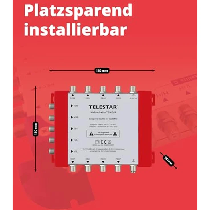 TELESTAR TSM 5/8, Multischalter für 1 Satellit, 8 Teilnehmer, hohe Signalqualität, kompakt und leicht – Bild 5