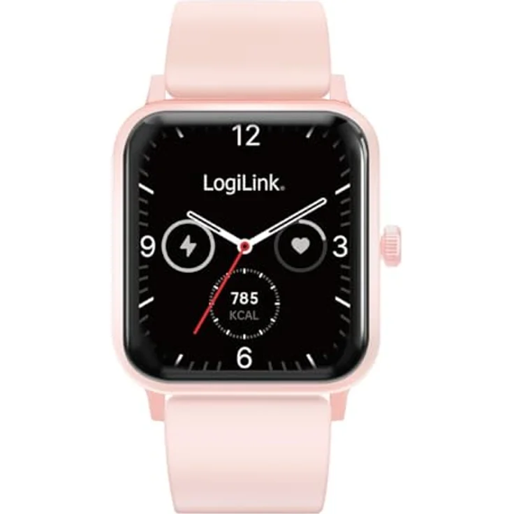 LogiLink Edge Smartwatch, 1,83 Zoll LCD-Touchscreen, rosa, IP68 wasserdicht, Bluetooth 5.2, umfangreiche Gesundheitsfunktionen – Bild 6