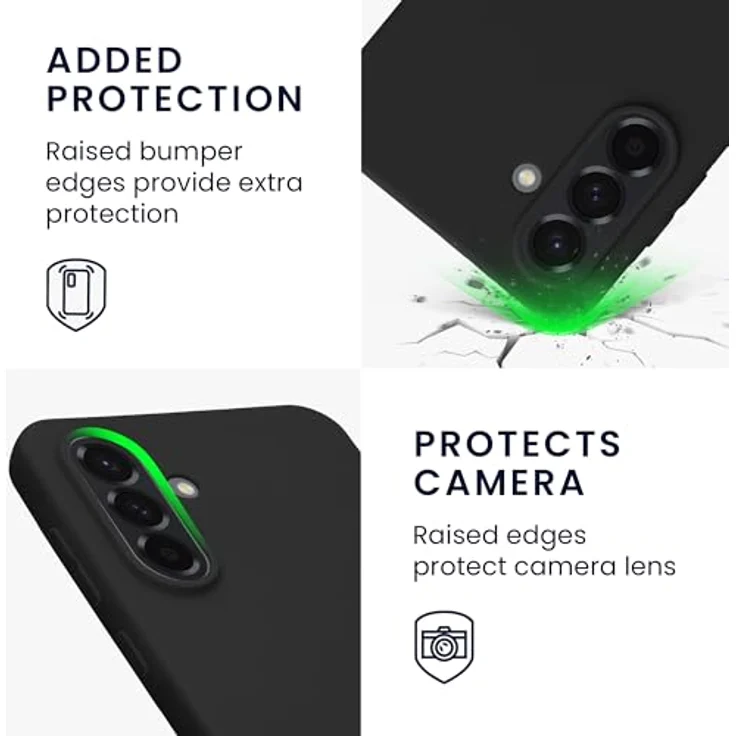 kwmobile Hülle für Samsung Galaxy A36 5G, weiches TPU Silikon Case, kabelladesicher, Schwarz – Bild 3