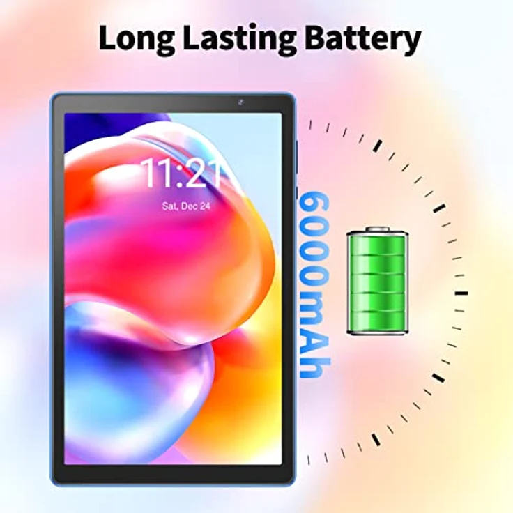 PRITOM 10 inch Android 12 Tablet,2GB RAM, 32GB ROM, 6000Mah, Expand to 512GB, Quad Core Processor, 10 inch Tablet, Android Tablets HD IPS Screen, Camera, Wi-Fi, Bluetooth, Tablet PC(Blue) – Bild 5