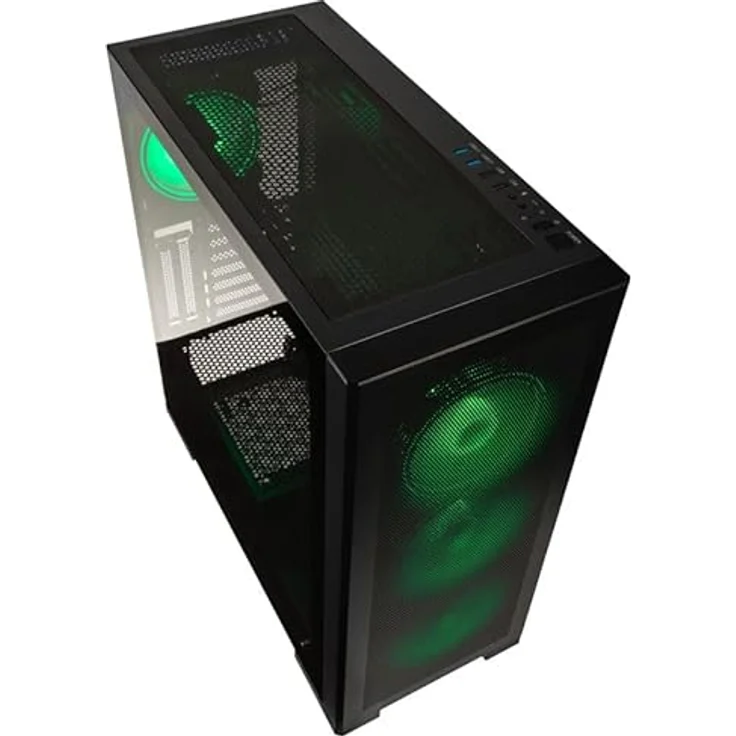 Kolink Unity Meshbay ARGB PC-Gehäuse, Mesh- und Glas-Paneele, ARGB-Lüfter, Halbe Netzteil-Hülle, SPCC-Stahl, Mid Tower, Schwarz – Bild 2