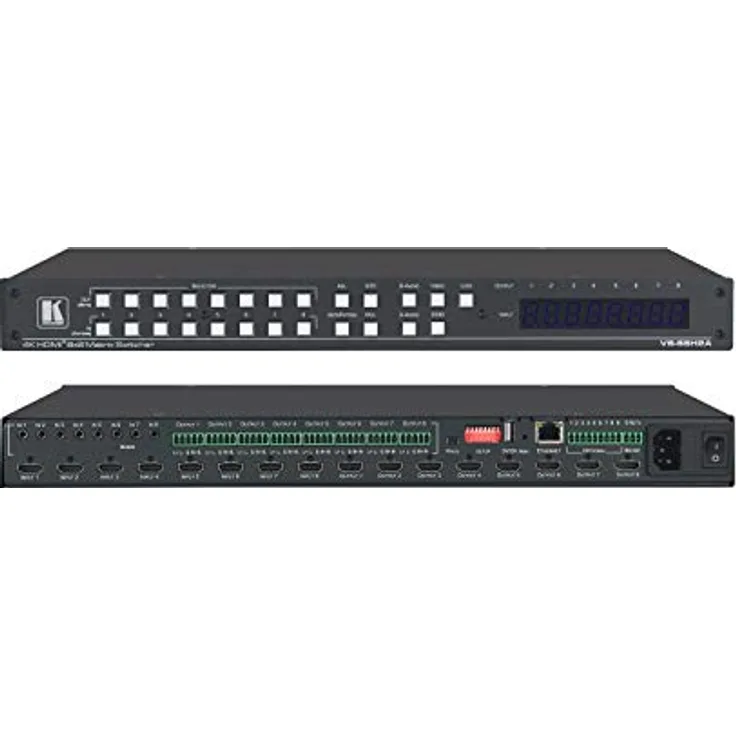 Kramer VS-88H2A, 8x8 HDMI AV-Signalschalter mit 4K HDR, HDCP 2.2 und analoger/digitaler Audioverstärkung