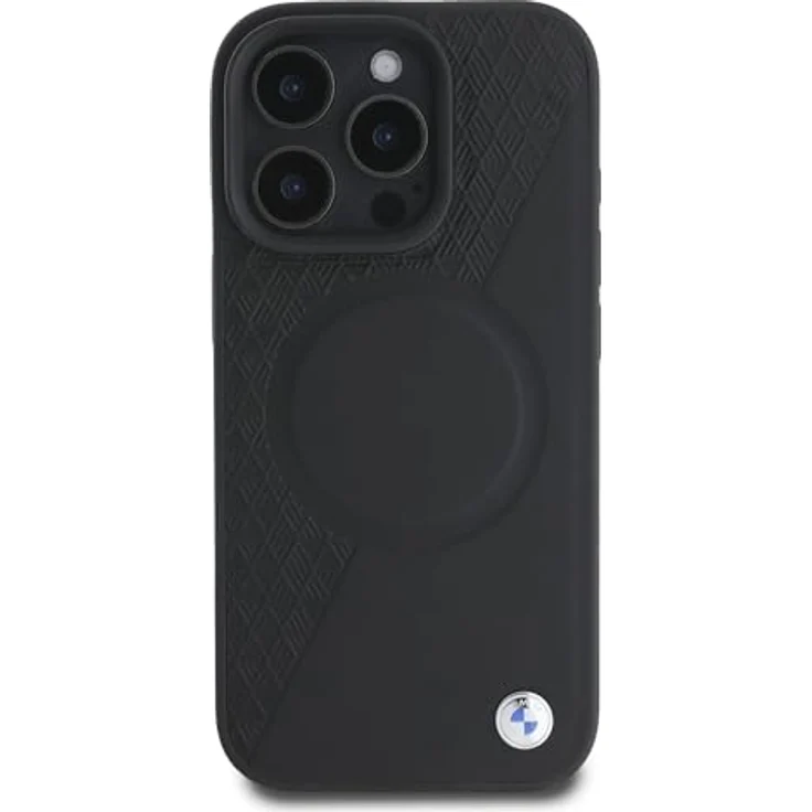 BMW Sign Leather Half Textured Circle MagSafe Hülle für iPhone 16 Pro Max - schwarz – Bild 3