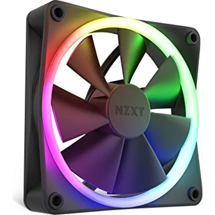 Nzxt F120 RGB Fans - RF-R12SF-B1 - Erweiterte Anpassung der RGB-Beleuchtung – Flüsterleise Kühlung – Single (RGB-Lüfter und Controller ERFORDERLICH & Nicht ENTHALTEN) -120mm-Lüfter – Schwarz - Preisvergleich