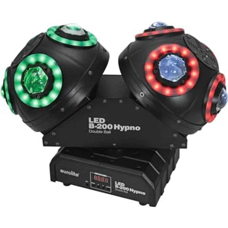 Eurolite LED B-200 Hypno Double Ball, Strahleneffekt Licht Set mit automatischem und Musikmodus, hohe Energieeffizienz – Bild 2