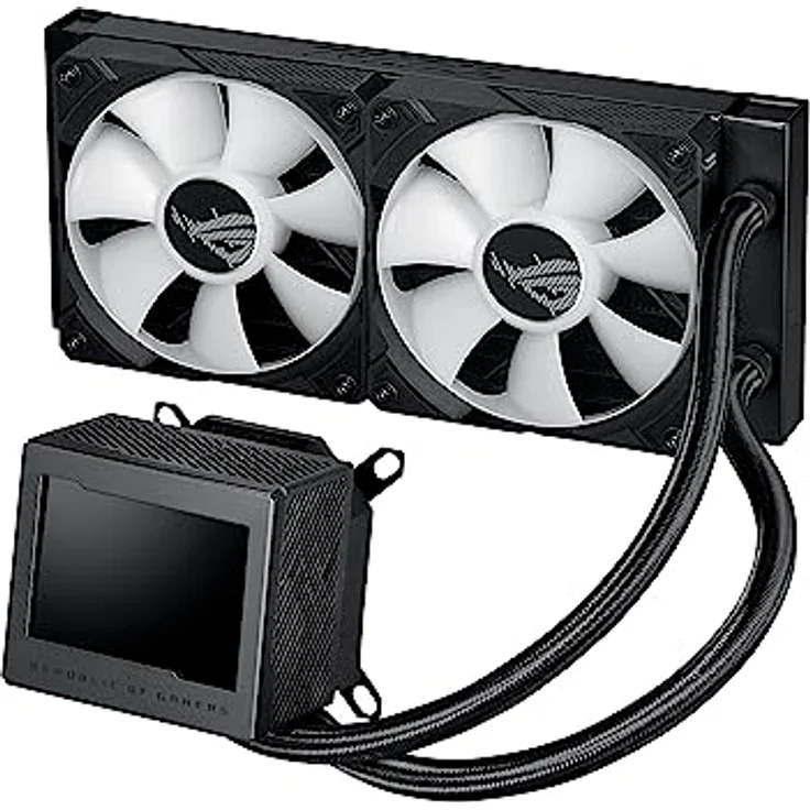 ASUS ROG Ryujin III 240 ARGB All-in-One-Flüssigkeits-CPU-Kühler mit 3,5-Zoll-LCD, Asetek-Pumpe der 8. Generation, integriertem Lüfter und ROG 120 mm magnetischen, daisy-chainable ARGB-Kühlerlüfter. – Bild 2