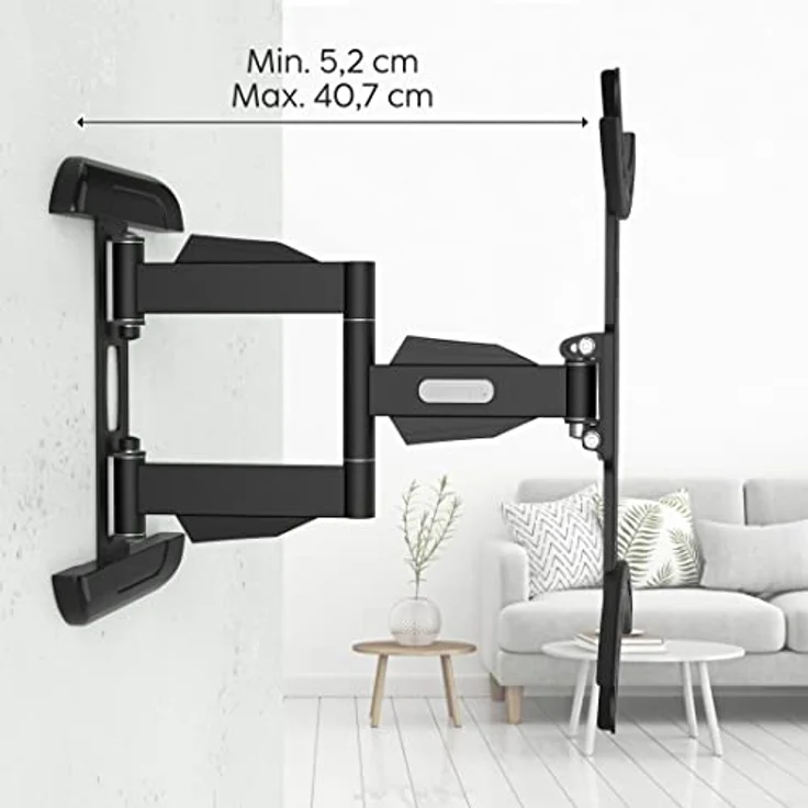 Hama TV-Wandhalterung, schwenkbar, neigbar, ausziehbar, 165 cm (65"), 35 kg, Schwarz – Bild 4