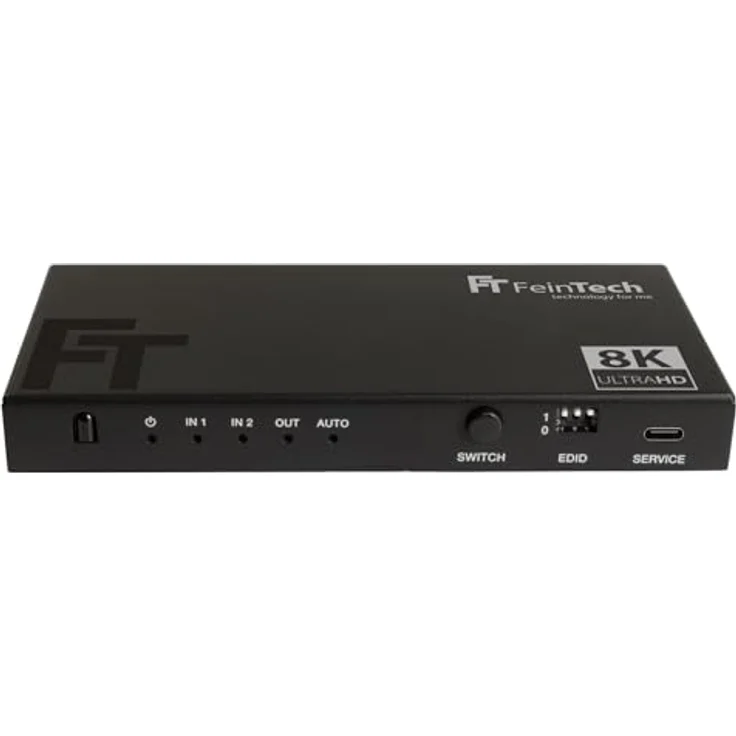 FeinTech SW212 HDMI 2.1 Switch 2 In 1 Out mit Audio Extractor, 4K 120Hz, 8K 60Hz, automatischer Umschaltung, VRR, ALLM, Optical SPDIF und 3,5 mm Klinke – Bild 1