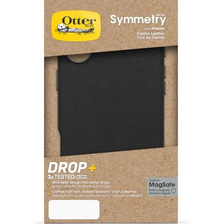 OtterBox Symmetry Series Cactus Leather MagSafe Hülle für iPhone 16 Plus, stoßfest, sturzsicher, dünne Schutzhülle, 3X getestet nach Militärstandard, Schwarz – Bild 5