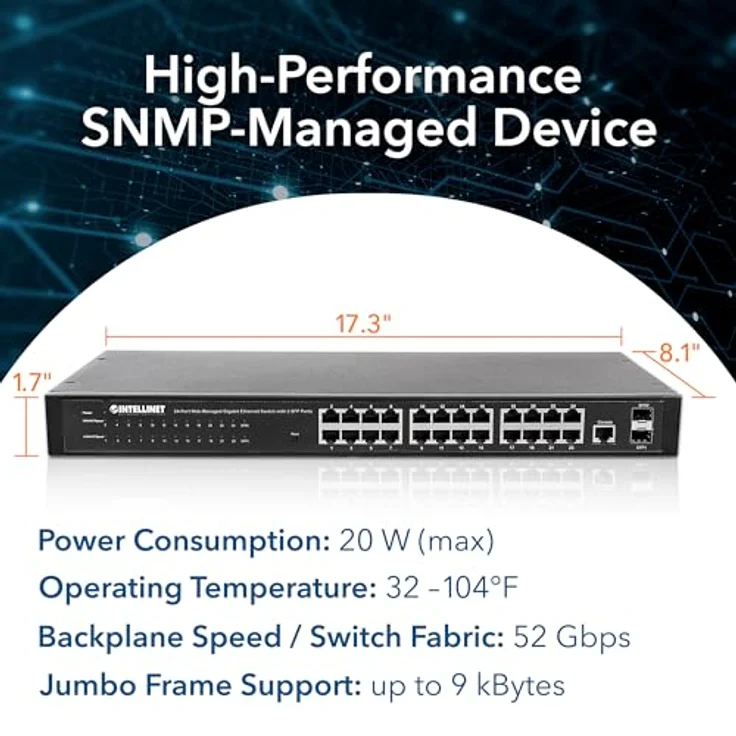 Intellinet 24-Port Web-Managed Gigabit Ethernet Switch mit 2 SFP-Ports schwarz 560917 – Bild 7