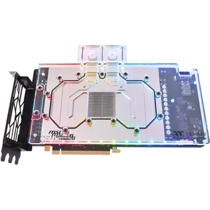 Thermaltake Pacific V-RTX 4080 Plus Waterblock (MSI RTX 4080 Gaming X Trio & RTX 4080 SUPRIM X ONLY), LED Strip Design & hohe Durchflussrate, Aluminium-Backplate, schwarz