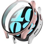 Wigento Smartwatch-Armband Für Samsung Galaxy Watch 6 40mm Integrierte Uhrenschutzhülle Rose Gold - Optimaler Schutz mit originellem Design - Preisvergleich