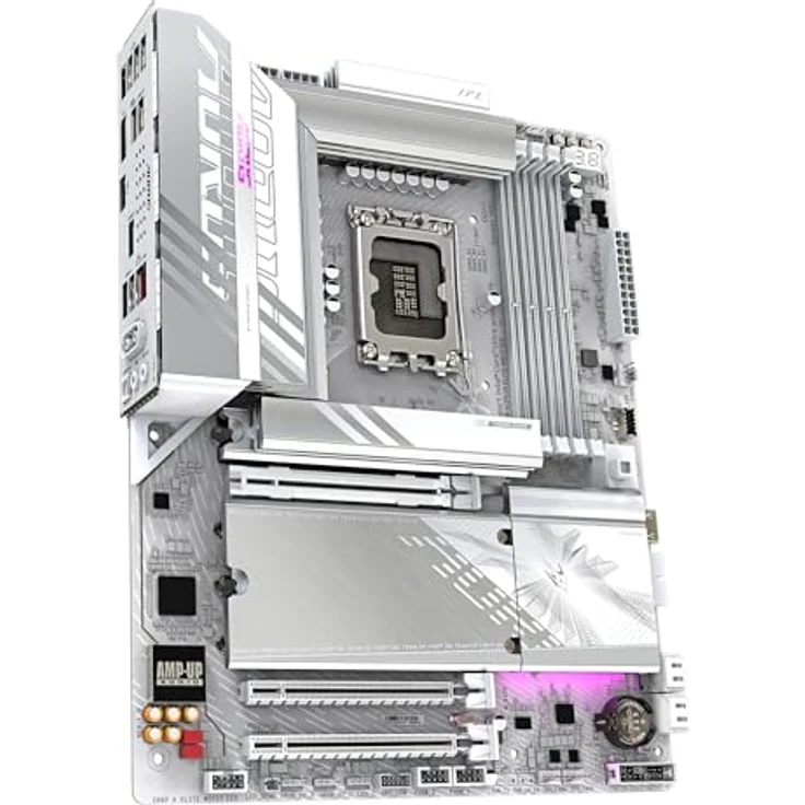 Gigabyte Z890 AORUS Elite WIFI7 Ice Mainboard - Unterstützt Intel Core Ultra (Serie 2) CPUs, 16+1+2 Phasen VRM, bis zu 8800MHz DDR5 (OC), 1xPCIe 5.0 + 3xPCIe 4.0, Wi-Fi 7, 2.5GbE LAN – Bild 3