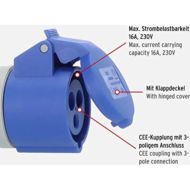 Brennenstuhl CEE-Kupplung 230V/16A (für die Verwendung im Außenbereich IP44, schraubbare Anschlusstechnik, 3-polig) – Bild 2