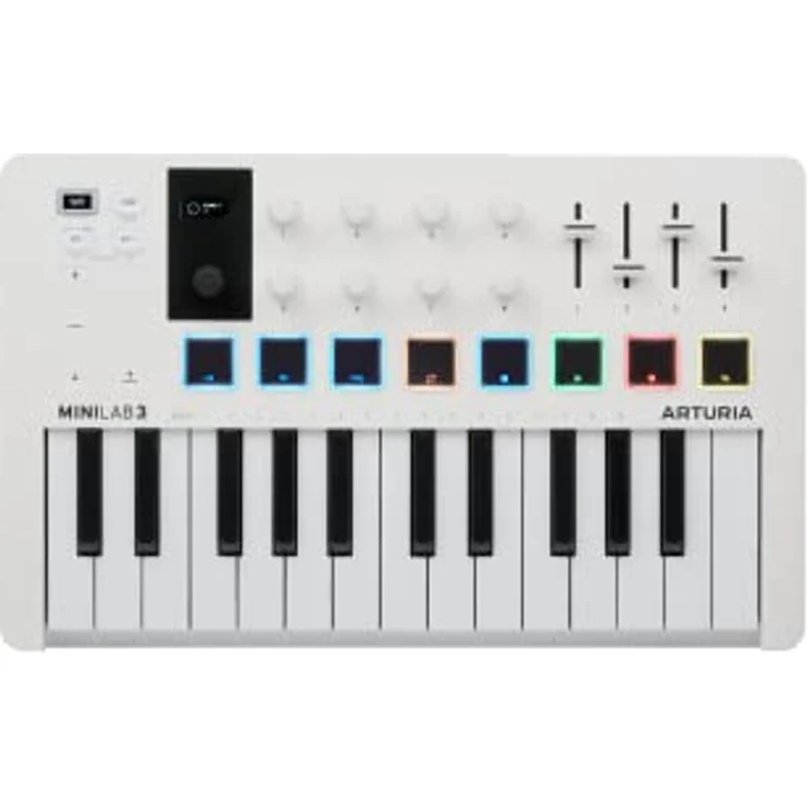 Arturia - MiniLab 3 - Universal-MIDI-Controller für Musikproduktion, mit All-in-One-Softwarepaket - 25 Tasten, 8 Multicolor-Pads, white – Bild 3