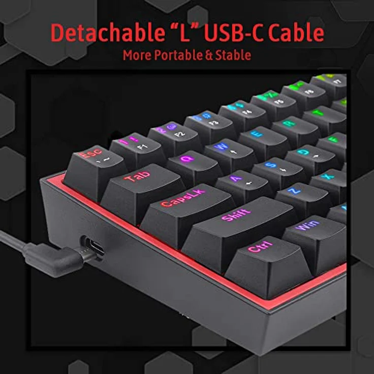 Redragon K617 Fizz RGB 60% mechanische Tastatur | RED-K617-RGB – Bild 5