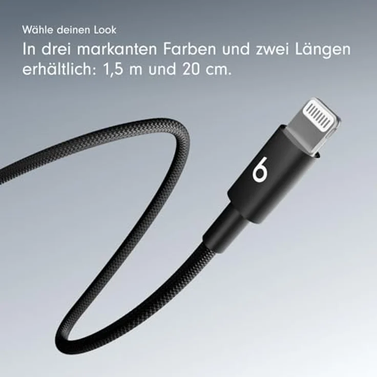 BEATS USB-C auf Lightning Kabel, 1,5 m, verstärkt und geflochten, Bolt Black – Bild 6
