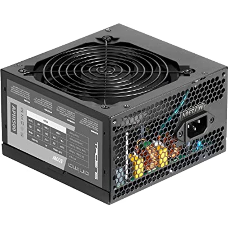 Tacens Anima APIII500, Netzteil PC ATX 500W, SMD Technologie 85% Bronze 12V, Ultra-leiser 12cm Lüfter, Schwarz – Bild 1
