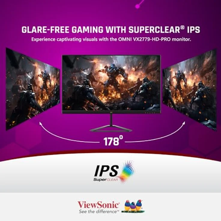 ViewSonic VX2779-HD-PRO 27Zoll 180Hz Gaming Monitor, SuperClear IPS-Panel, 180Hz Bildwiederholungsrate, HDR10 – Bild 3