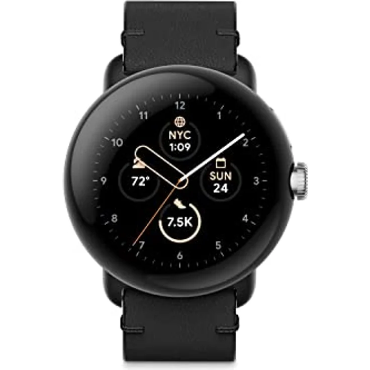 Google Pixel Watch Handgefertigtes Lederarmband – Black, klein – Bild 3