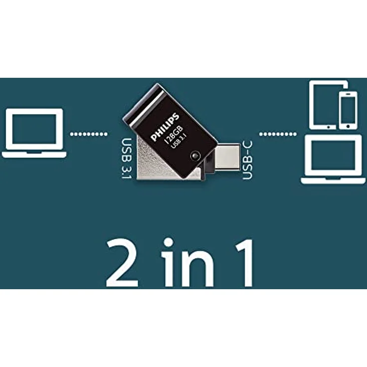 Philips 2-in-1 USB-Stick 128GB, USB3.1 - USB-C – Bild 5