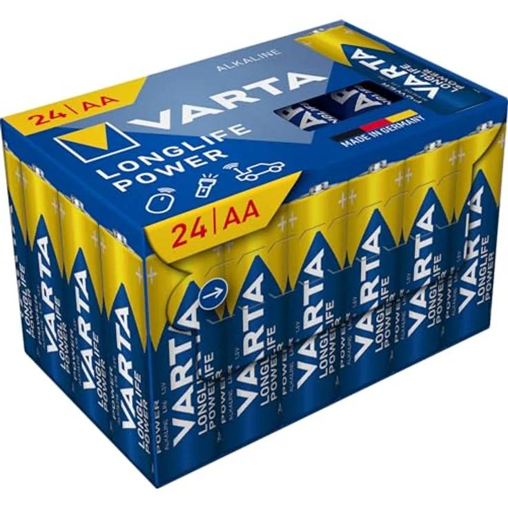 Varta Longlife Power AA CUBE24, 24er Pack Alkaline Batterien, Made in Germany – Bild 1