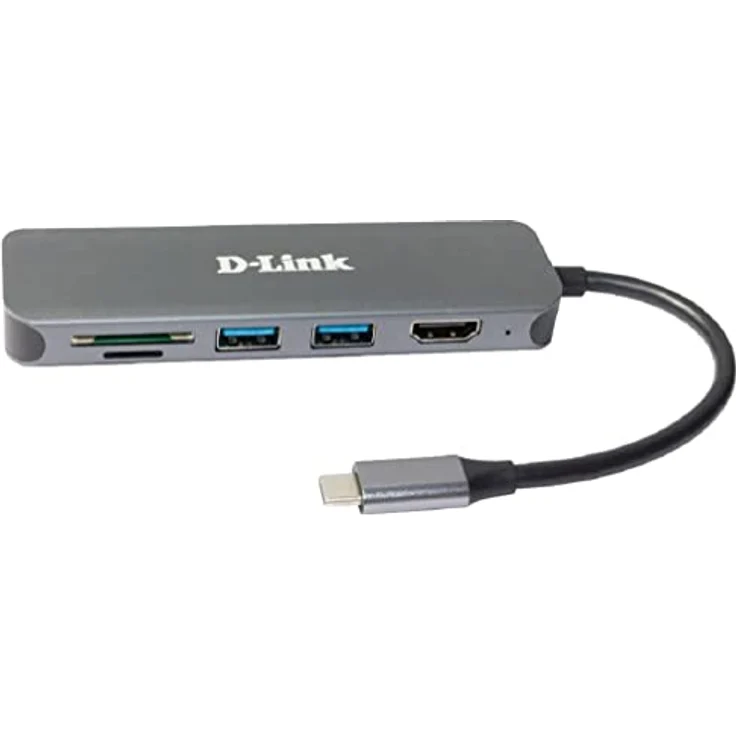 D-Link DUB-2327 6-in-1 USB-C Hub mit Power Delivery (PD 60W, 4K HDMI, 2 USB 3.0 Ports, SD/MicroSD Card Reader für PC, MacBook Pro, MacBook Air, iPad Pro, Chromebook, Surface Pro u.w.) – Bild 1