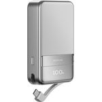 EF ECOFLOW Magnetische Powerbank 10 000 mAh Silber, kabelloses tragbares Ladegerät, 65 W Schnellladender Batteriepack mit USB-C-Kabel, kompatibel für iPhone 16/15/14/13/12 Serie