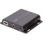 DIGITUS Professional 4K HDMI Extender (Empfängereinheit), IP fähig und Direktverbindung (Cat 5, 5e, 6), bis zu 253 Empfänger, Auflösung 3840x2160p mit 30 Hz, Schwarz