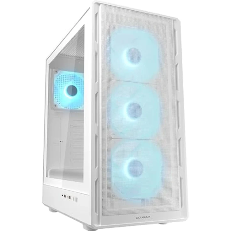 Cougar Airface Pure PRO Midi-Tower Gehäuse, ARGB, Weiss, für ATX, mATX und Mini-ITX, optimierte Kühlung und Seitenfenster – Bild 2