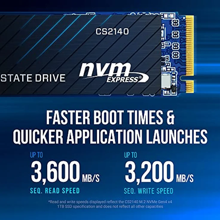 PNY CS2140 1TB M.2 NVMe Gen4 x4 Internal Solid State Drive (SSD), up to 3600MB/s - M280CS2140-1TB-RB – Bild 3