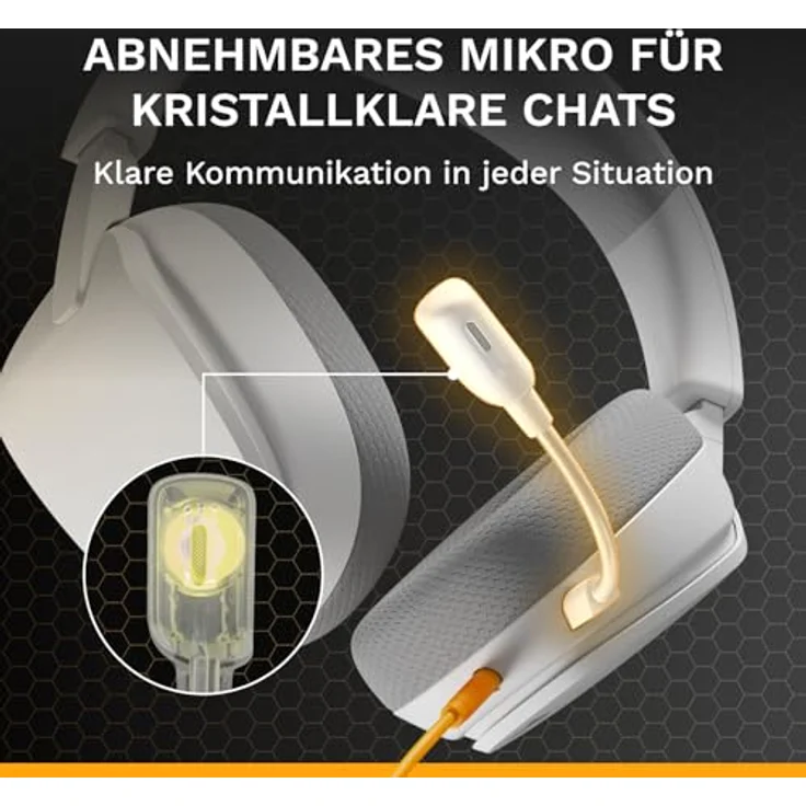 GLORIOUS GHS Eternal, Stereo-Gaming-Headset für PC, PS5, PS4, Xbox, Switch, abnehmbares Mikrofon, speziell abgestimmte Treiber, langlebig, ganztägiger Weiß – Bild 4