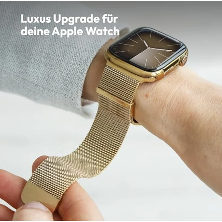Vonmählen Milanese Loop 2 Armband für Apple Watch 44 | 45 | 46 | 49 mm, Gold, versandkostenfrei – Bild 5