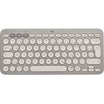 Logitech K380 Multi-Device Bluetooth Wireless Keyboard, Easy-Switch Design, Slim, tragbar, 2 Jahre Batterie, kompatibel mit PC, Laptop, Windows, Mac, iPad OS, Apple TV, Deutsches QWERTZ - Sand