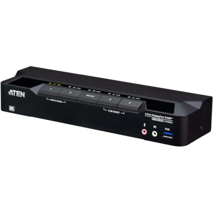 Aten CS1924A, KVM-/Audio-/USB-Switch mit 4 Ports für 1 lokalen Benutzer, Desktop Gerät – Bild 1