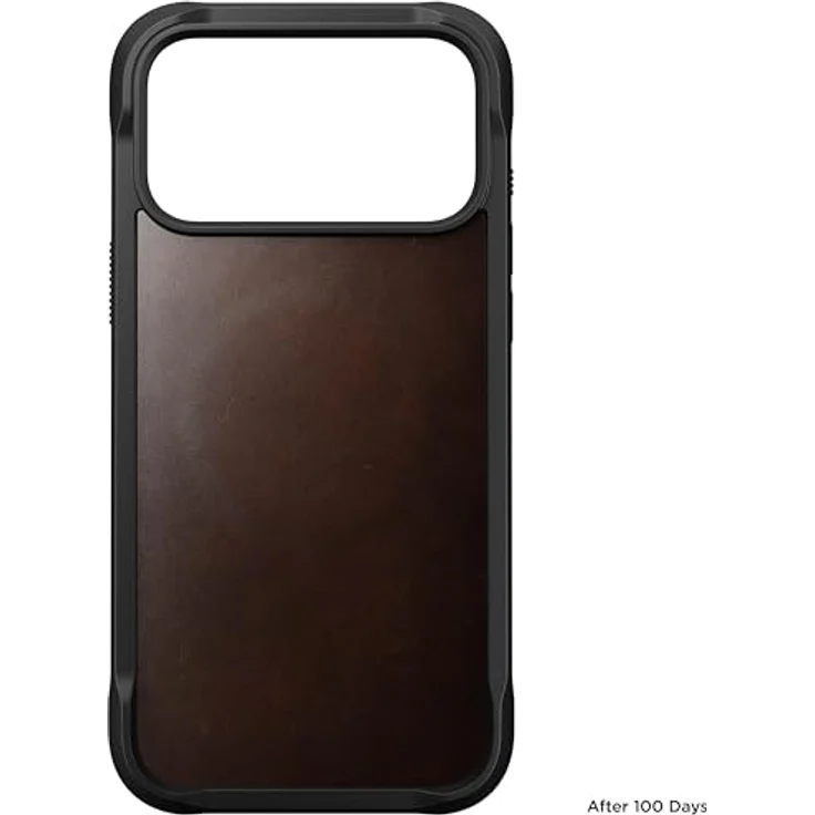 NOMAD Rugged Leather Case für iPhone 17 Pro Max, Schutzhülle aus Polycarbonat mit TPU-Bumper, matte PET-Rückseite, MagSafe-kompatibel, Rustic Brown Horween – Bild 3