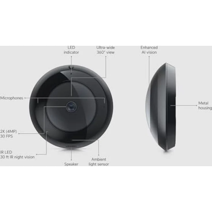 Ubiquiti UniFi Video Camera UVC-AI-360 white (UVC-AI-360-W) - Netzwerkkamera mit 2K Videoauflösung und PTZ-Funktion – Bild 2
