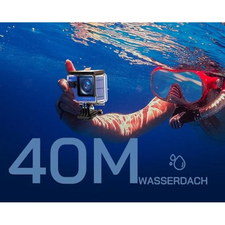 WOLFANG GA300 Action Cam, 4K 60FPS Video, 24MP Foto, WiFi, 40M wasserdicht, mit Doppelmikrofon und Zubehör – Bild 6