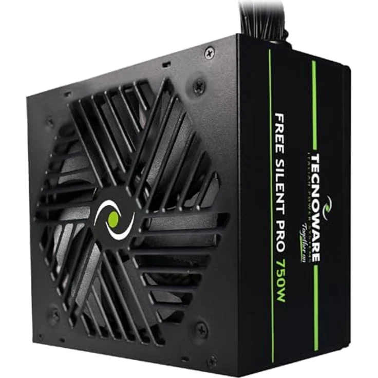 Tecnoware Power Systems Netzteil Free Silent PRO 750 für erweiterte PCs mit NVIDIA GeForce GTX - RTX Grafikkarte, leiser Lüfter, optimierte Kabelführung – Bild 1