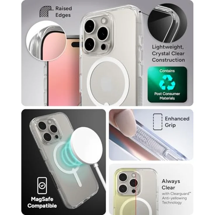 ZAGG Crystal Palace Snap iPhone 16 Pro [6.3-Inch], Transparent, Graphen-verstärkt, MagSafe kompatibel, Stoßfest & Kratzfest – Bild 5