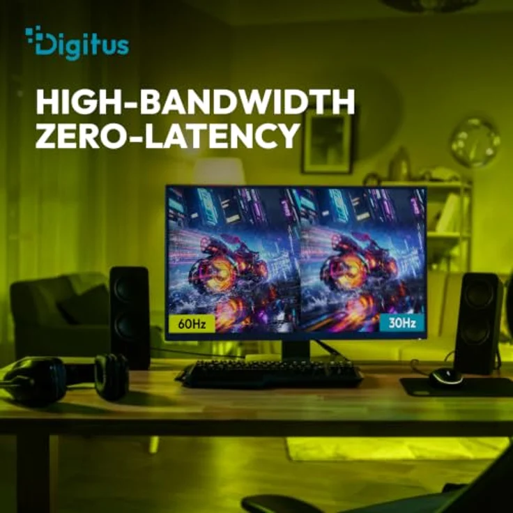 DIGITUS Glasfaser HDMI-Kabel 20 m, UHD 8K 60Hz, 4K 120Hz, HDMI 2.1, metallarmiert, flexibles Design mit 48 Gbps Übertragungsrate – Bild 3