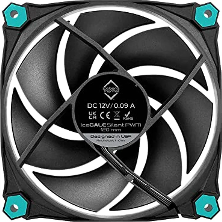 Iceberg Thermal IceGALE Silent PWM 120mm Gehäuselüfter optimierter Airflow 3er-Pack, Schwarz – Bild 3
