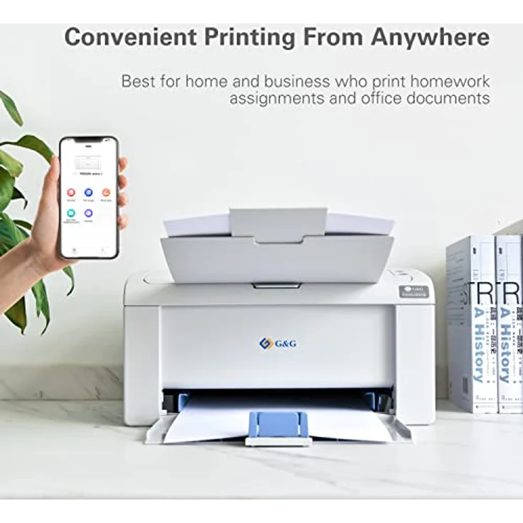 G&G Laserdrucker P2022W s/w 22 Seiten/Min. WLAN für Windows, MacOS und Linux, Android, Apple IOS Smartphone, Tablets (s/w Laserdrucker 22 Seiten) - Monochrom Laserdrucker mit 1200 x 1200 dpi Auflösung, WiFi und G&G Mobile Print App – Bild 5