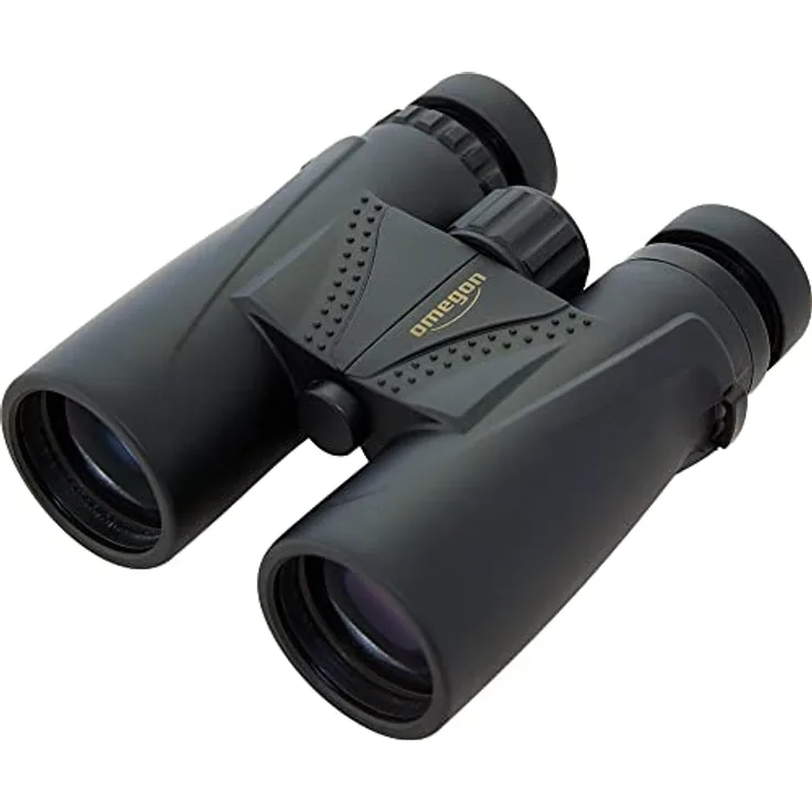 Omegon Blackstar 10x42 Fernglas mit multivergüteter Optik und robustem Gehäuse, ideal für Outdoor-Sport und Freizeit, schwarz