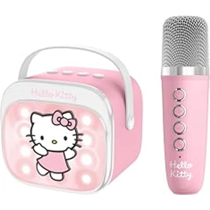 Hello Kitty Karaoke-Lautsprecher, Bluetooth-Lautsprecher mit Pop-Mikrofon-LED für Kinder, rosa – Bild 5