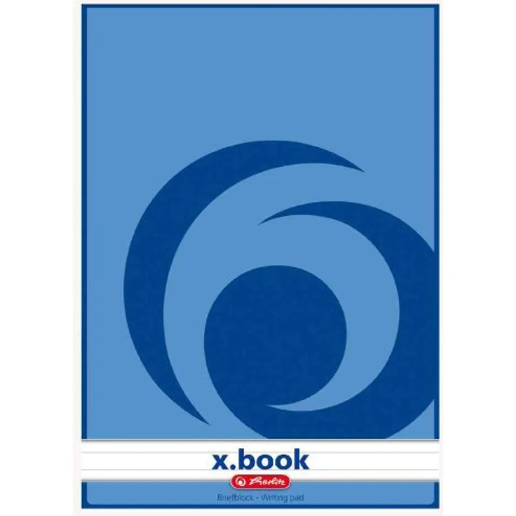 Herlitz x.book Briefblock A4, ungelocht, 50 Blatt, liniert, 70 g/qm, holzfrei, Hardcover, VE=5