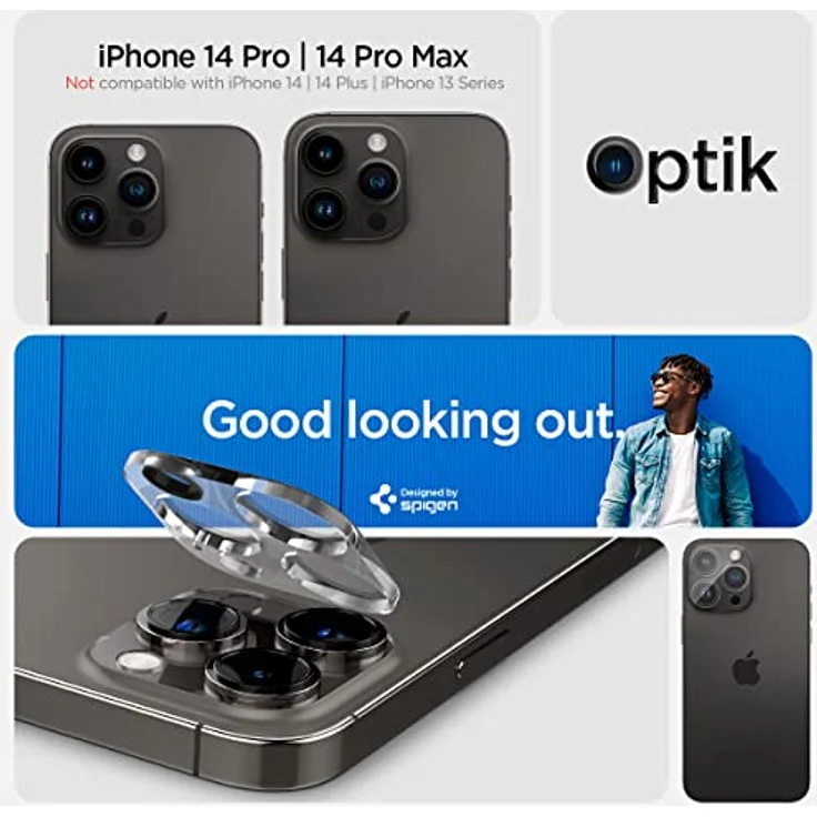 Spigen Apple iPhone 14 Pro Max Kamera Lens Glass Protector Glas.tR Optik (2 Stück) Crystal Clear - AGL05228 – Bild 2