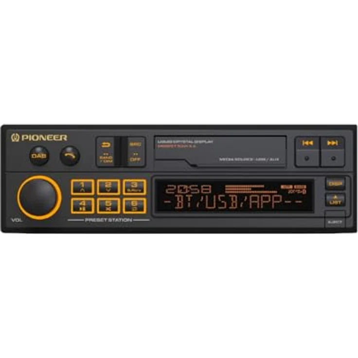 Pioneer SXT-C10PS Autoradio 1-DIN, Retro-Design mit Bluetooth®, DAB+, USB, RGB-Beleuchtung und 13-Band-Equalizer – Bild 1