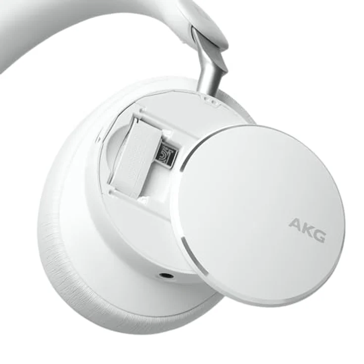AKG N9 Hybrid Over-Ear Kopfhörer – Kabeloser kristallklarer Sound, True Adaptive Noise Cancelling, Zoom-zertifizierte Anrufqualität, 100h Akkulaufzeit, Bluetooth, USB-C, weiß – Bild 2